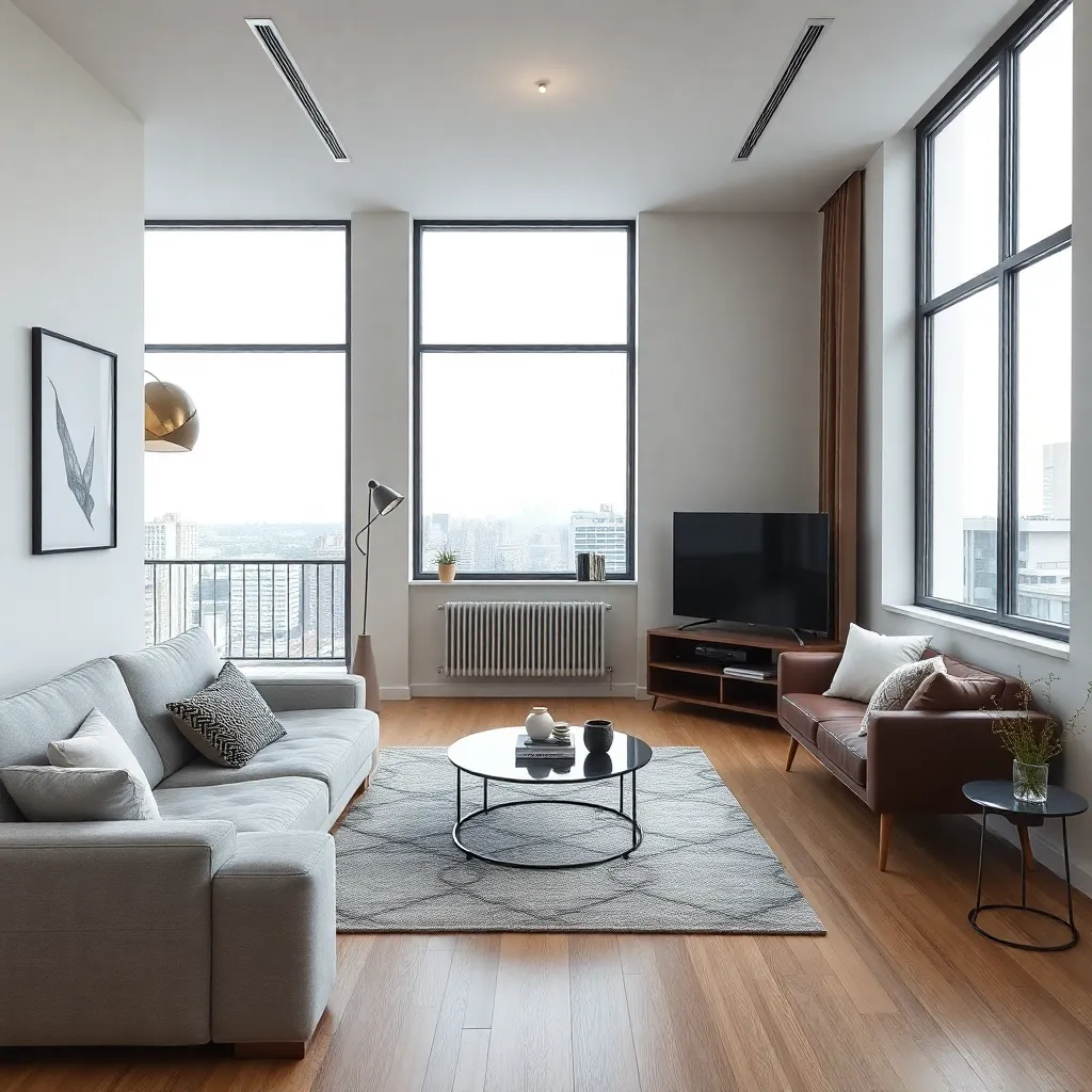 Placeholder image for Apartment 5 with modern interior and large windows